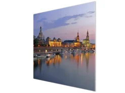 Banjado Herdabdeckplatte Glas 1 Teilig 60x52CM Schneidebrett Herdabdeckung Mit Motiv Dresden