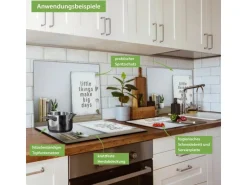 Banjado Herdabdeckplatte Glas 1 Teilig 60x52CM Schneidebrett Herdabdeckung Mit Motiv Little Things