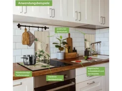 Banjado Herdabdeckplatte Glas 2 Teilig Je 30x52CM Schneidebrett Herdabdeckung Mit Motiv Stillleben Kirschblüten