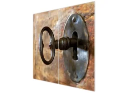 Banjado Herdabdeckplatte Glas 2 Teilig Je 30x52CM Schneidebrett Herdabdeckung Mit Motiv Schlüssel