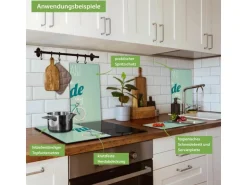 Banjado Herdabdeckplatte Glas 2 Teilig Je 30x52CM Schneidebrett Herdabdeckung Mit Motiv I Want To Ride My Bike