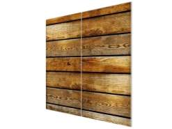 Banjado Herdabdeckplatte Glas 2 Teilig Je 30x52CM Schneidebrett Herdabdeckung Mit Motiv Holzbretter