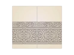 Banjado Herdabdeckplatte Glas 2 Teilig Je 30x52CM Schneidebrett Herdabdeckung Mit Motiv Keltischer Knoten