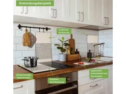 Banjado Herdabdeckplatte Glas 2 Teilig Je 30x52CM Schneidebrett Herdabdeckung Mit Motiv Keltischer Knoten