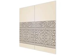 Banjado Herdabdeckplatte Glas 2 Teilig Je 30x52CM Schneidebrett Herdabdeckung Mit Motiv Keltischer Knoten