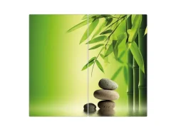 Banjado Herdabdeckplatte Glas 2 Teilig Je 30x52CM Schneidebrett Herdabdeckung Mit Motiv Innere Ruhe