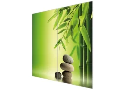 Banjado Herdabdeckplatte Glas 2 Teilig Je 30x52CM Schneidebrett Herdabdeckung Mit Motiv Innere Ruhe