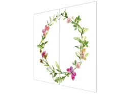 Banjado Herdabdeckplatte Glas 2 Teilig Je 30x52CM Schneidebrett Herdabdeckung Mit Motiv Aquarell Blumenring