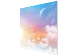 Banjado Herdabdeckplatte Glas 1 Teilig 60x52CM Schneidebrett Herdabdeckung Mit Motiv Vögel Am Himmel