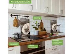 Banjado Herdabdeckplatte Glas 2 Teilig Je 30x52CM Schneidebrett Herdabdeckung Mit Motiv Linedance Set