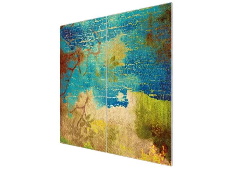 Banjado Herdabdeckplatte Glas 2 Teilig Je 30x52CM Schneidebrett Herdabdeckung Mit Motiv Patina