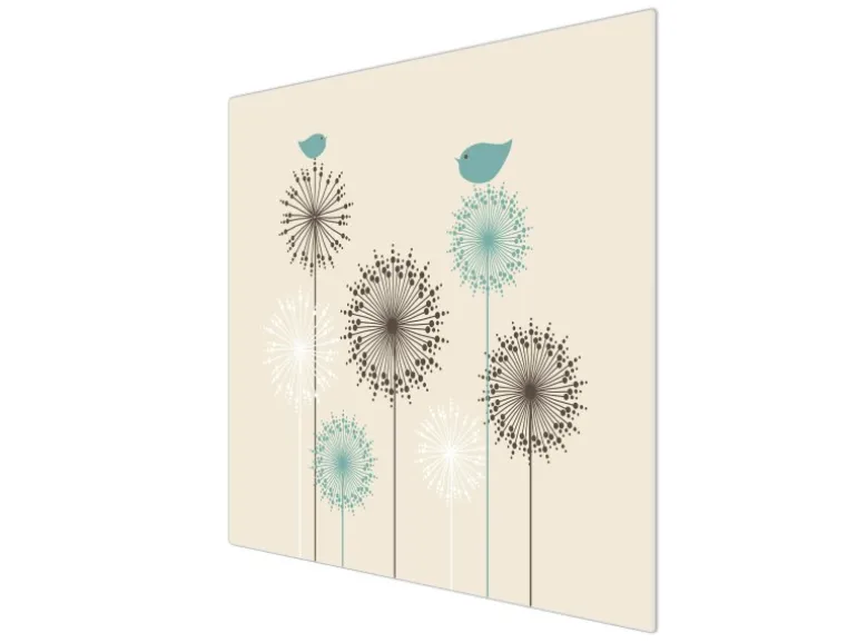 Banjado Herdabdeckplatte Glas 1 Teilig 60x52CM Schneidebrett Herdabdeckung Mit Motiv Kugelfontänen