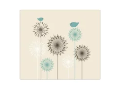 Banjado Herdabdeckplatte Glas 1 Teilig 60x52CM Schneidebrett Herdabdeckung Mit Motiv Kugelfontänen