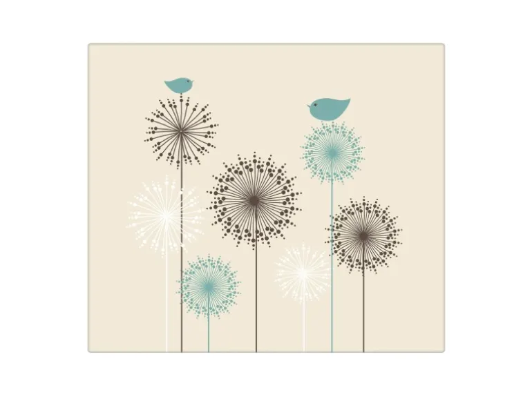 Banjado Herdabdeckplatte Glas 1 Teilig 60x52CM Schneidebrett Herdabdeckung Mit Motiv Kugelfontänen