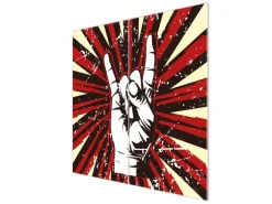 Banjado Herdabdeckplatte Glas 2 Teilig Je 30x52CM Schneidebrett Herdabdeckung Mit Motiv Rock On