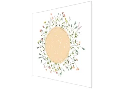 Banjado Herdabdeckplatte Glas 1 Teilig 60x52CM Schneidebrett Herdabdeckung Mit Motiv Hibiskus Kreis