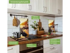 Banjado Herdabdeckplatte Glas 2 Teilig Je 30x52CM Schneidebrett Herdabdeckung Mit Motiv Easy Rider