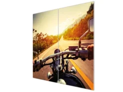 Banjado Herdabdeckplatte Glas 2 Teilig Je 30x52CM Schneidebrett Herdabdeckung Mit Motiv Easy Rider