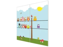 Banjado Herdabdeckplatte Glas 2 Teilig Je 30x52CM Schneidebrett Herdabdeckung Mit Motiv Da Wären Wir