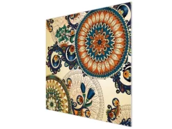 Banjado Herdabdeckplatte Glas 1 Teilig 60x52CM Schneidebrett Herdabdeckung Mit Motiv Modernes Mandala