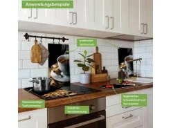 Banjado Herdabdeckplatte Glas 2 Teilig Je 30x52CM Schneidebrett Herdabdeckung Mit Motiv Hot Coffee