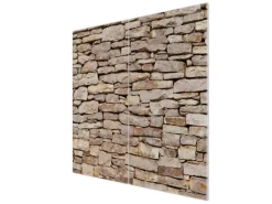 Banjado Herdabdeckplatte Glas 2 Teilig Je 30x52CM Schneidebrett Herdabdeckung Mit Motiv Stadtmauer