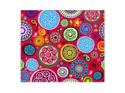 Banjado Herdabdeckplatte Glas 1 Teilig 60x52CM Schneidebrett Herdabdeckung Mit Motiv Retro Kreise