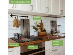 Banjado Herdabdeckplatte Glas 2 Teilig Je 30x52CM Schneidebrett Herdabdeckung Mit Motiv Kurznachricht