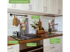 Banjado Herdabdeckplatte Glas 2 Teilig Je 30x52CM Schneidebrett Herdabdeckung Mit Motiv Eichhörnchen