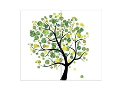 Banjado Herdabdeckplatte Glas 2 Teilig Je 30x52CM Schneidebrett Herdabdeckung Mit Motiv Laubzauberbaum