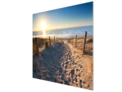 Banjado Herdabdeckplatte Glas 1 Teilig 60x52CM Schneidebrett Herdabdeckung Mit Motiv Nordseestrand