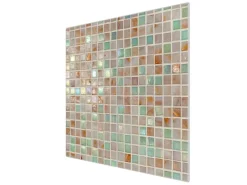 Banjado Herdabdeckplatte Glas 2 Teilig Je 30x52CM Schneidebrett Herdabdeckung Mit Motiv Grüne Fliesen