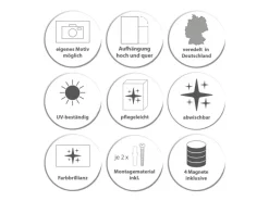 Banjado Magnettafel 78x37cm Magnetwand  Silber Aus Metall Magnetpinnwand Pinnwand Inkl. 4 Magnete Motiv Beige