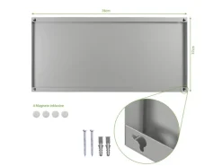 Banjado Magnettafel 78x37cm Magnetwand  Silber Aus Metall Magnetpinnwand Pinnwand Inkl. 4 Magnete Motiv Beige