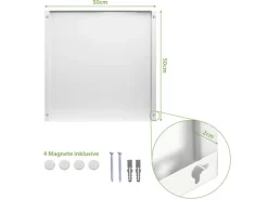 Banjado Magnettafel 50x50cm Magnetwand Weiß Aus Metall Magnetpinnwand Pinnwand Inkl. 4 Magnete Motiv Sommerstrauss