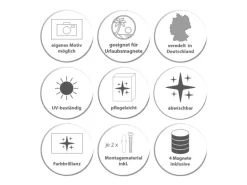 Banjado Magnettafel 50x50cm Magnetwand Weiß Aus Metall Magnetpinnwand Pinnwand Inkl. 4 Magnete Motiv Sommerstrauss