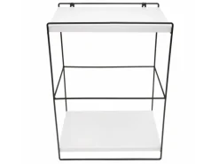 BERLINLODGE Wandregal HxBxT 50x35x17cm Massiv-Holz Metall Industrial 2 Regalböden Weiß Hängeregal Regal Küchenregal