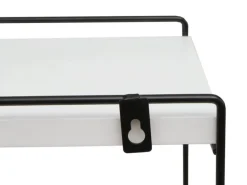 BERLINLODGE Wandregal HxBxT 50x35x17cm Massiv-Holz Metall Industrial 2 Regalböden Weiß Hängeregal Regal Küchenregal