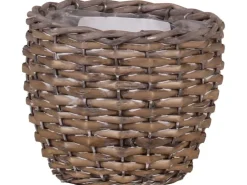 Übertopf aus Weide Ø 14 cm x 12 cm Grau
