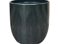 Übertopf Keramik Anthrazit Ø 14 cm x 13 cm Glasurimitat