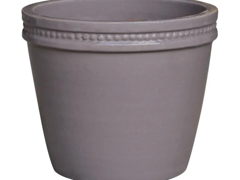 Übertopf Keramik Glasiert Grau 30 cm x 30 cm x 27 cm