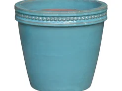 Übertopf Keramik Glasiert Grün 38 cm x 38 cm x 32 cm