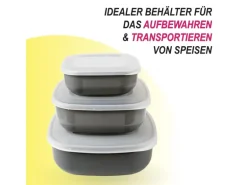 Bestgoodies Vorratsdosen 6er Set Eckig Grau 2 x 3er