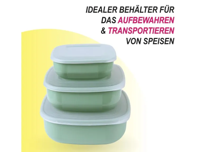 Bestgoodies Vorratsdosen 9er Set Eckig Grün 3 x 3er