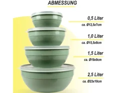 Bestgoodies Vorratsdosen 12er Set Rund Grün 3 x 4er
