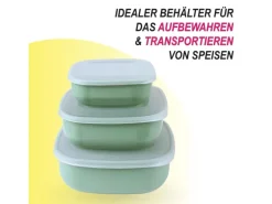 Bestgoodies Vorratsdosen 3er Set Eckig Grün