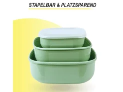 Bestgoodies Vorratsdosen 3er Set Eckig Grün