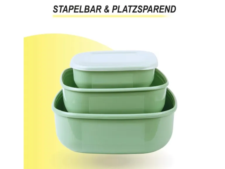 Bestgoodies Vorratsdosen 3er Set Eckig Grün
