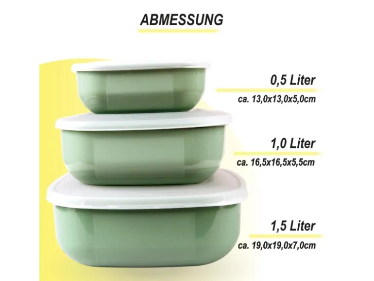 Bestgoodies Vorratsdosen 3er Set Eckig Grün