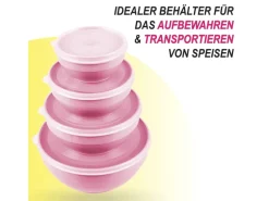 Bestgoodies Vorratsdosen 8er Set Rund Rosa 2 x 4er